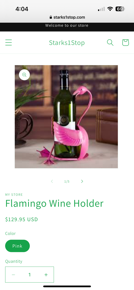 Flamingo wine holder